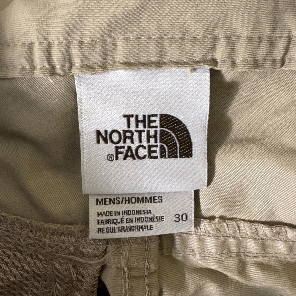 The North Face Mens 30 Regular Khaki Nylon Hiking Cargo Pants Tan AT231